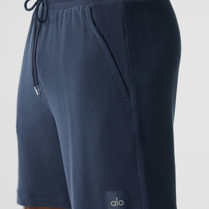 alo Men's 7" Micro Waffle Fast Break Short - Navy