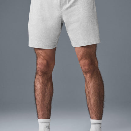 alo Men's 7" Conquer React Performance Short - Athletic Heather Grey