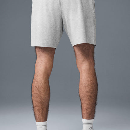 alo Men's 7" Conquer React Performance Short - Athletic Heather Grey