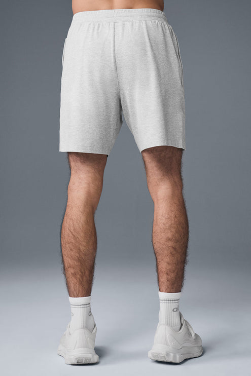 alo Men's 7" Conquer React Performance Short - Athletic Heather Grey