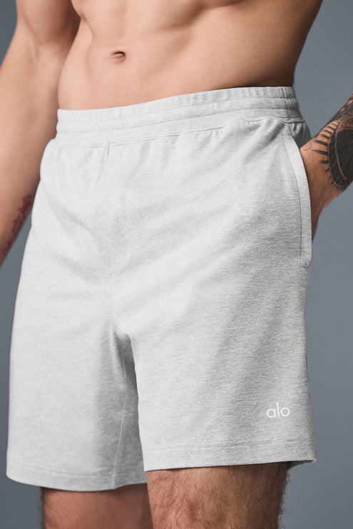 alo Men's 7" Conquer React Performance Short - Athletic Heather Grey