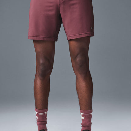 alo Men's 7" Conquer React Performance Short - Burgundy Truffle