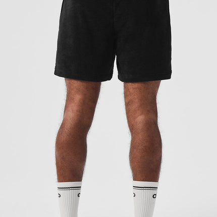 alo Men's 7" Coastal Terry Short - Black