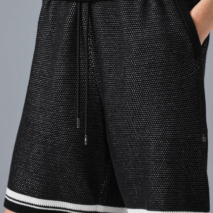 alo Women's 7" Sports Club Sweater Knit Basketball Short - Black