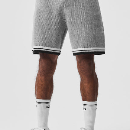 alo Men's 7" Sports Club Sweater Knit Basketball Short - Athletic Heather Grey