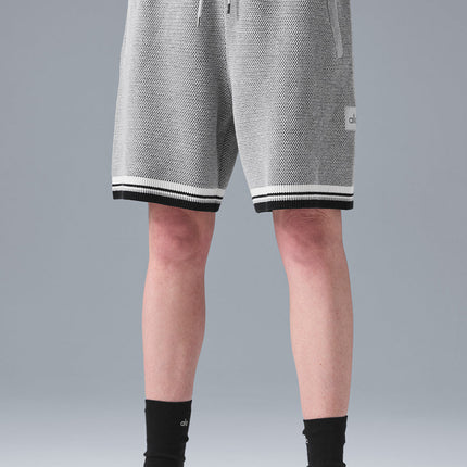 alo Women's 7" Sports Club Sweater Knit Basketball Short - Athletic Heather Grey