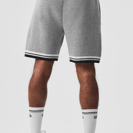 alo Men's 7" Sports Club Sweater Knit Basketball Short - Athletic Heather Grey