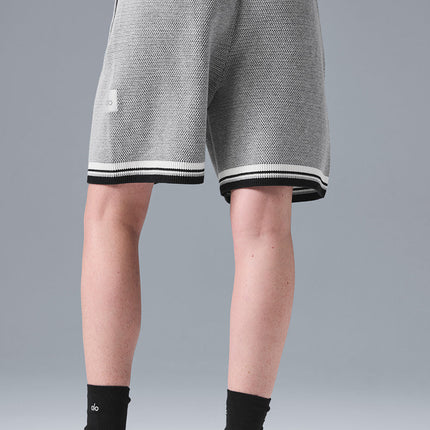 alo Women's 7" Sports Club Sweater Knit Basketball Short - Athletic Heather Grey