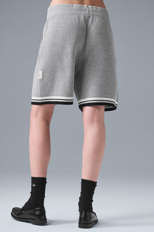 alo Women's 7" Sports Club Sweater Knit Basketball Short - Athletic Heather Grey