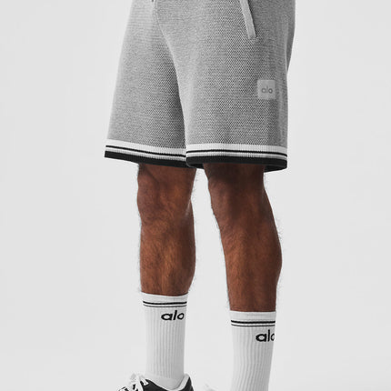 alo Men's 7" Sports Club Sweater Knit Basketball Short - Athletic Heather Grey