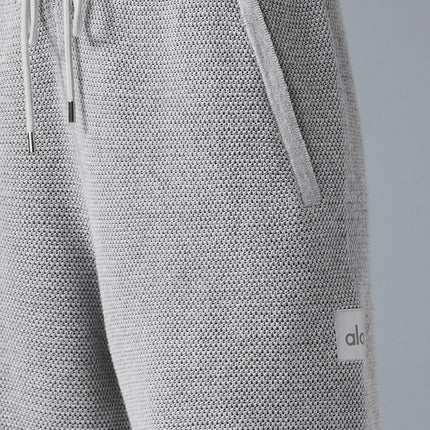 alo Women's 7" Sports Club Sweater Knit Basketball Short - Athletic Heather Grey