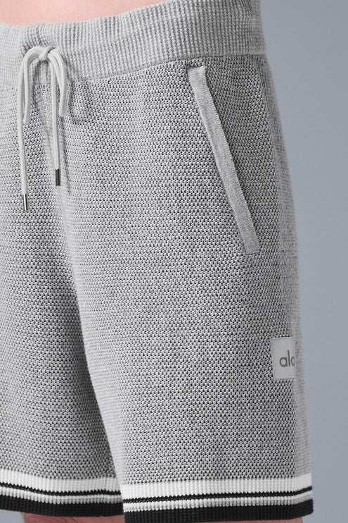 alo Women's 7" Sports Club Sweater Knit Basketball Short - Athletic Heather Grey