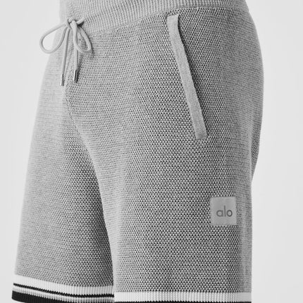 alo Men's 7" Sports Club Sweater Knit Basketball Short - Athletic Heather Grey