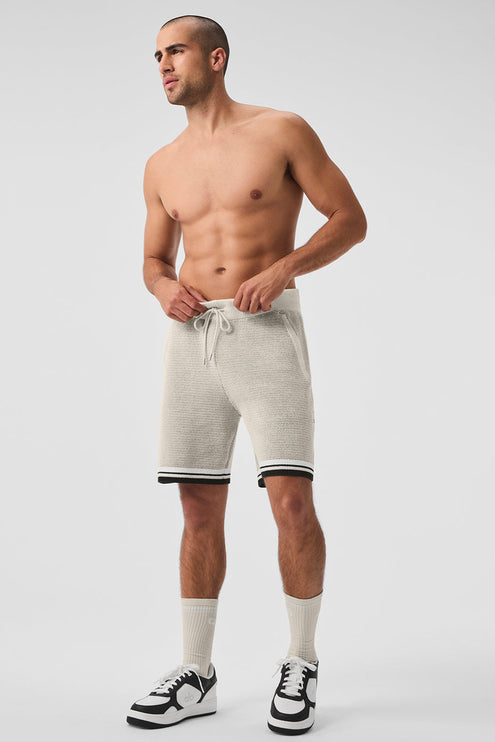 alo Men's 7" Sports Club Sweater Knit Basketball Short - Bone
