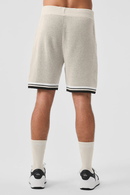 alo Men's 7" Sports Club Sweater Knit Basketball Short - Bone
