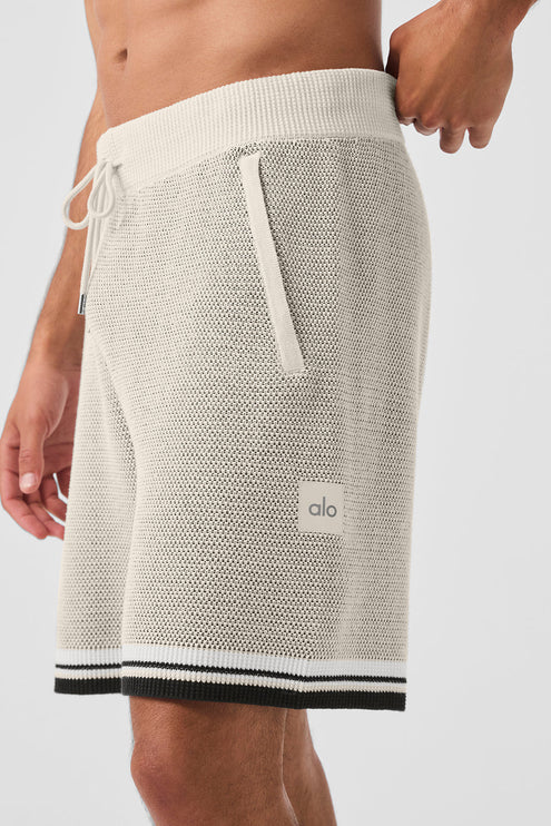alo Men's 7" Sports Club Sweater Knit Basketball Short - Bone