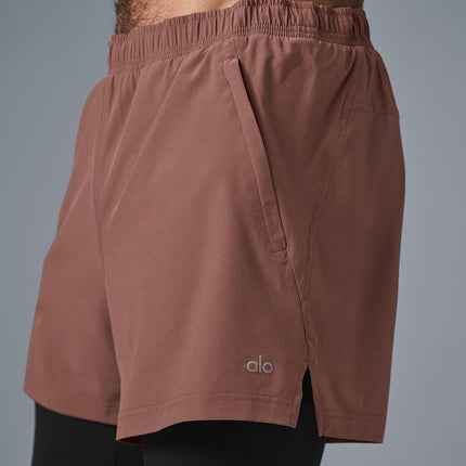 alo Men's 5" Revival 2-In-1 Short - Chestnut/Black