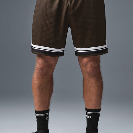 alo Men's 7" Key Mesh Basketball Short - Espresso