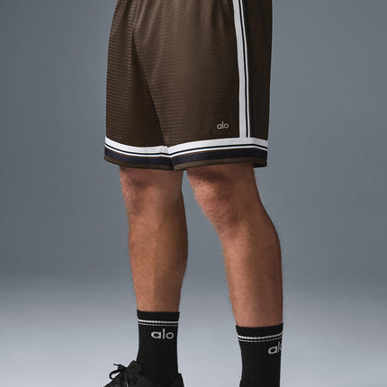 alo Men's 7" Key Mesh Basketball Short - Espresso