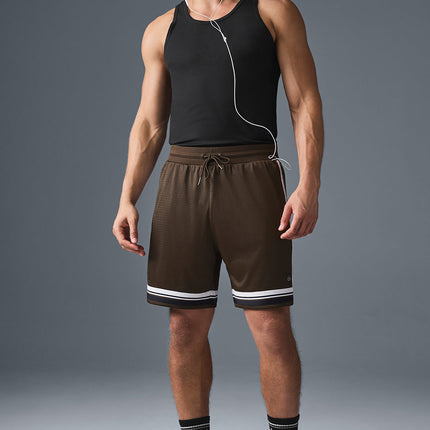 alo Men's 7" Key Mesh Basketball Short - Espresso