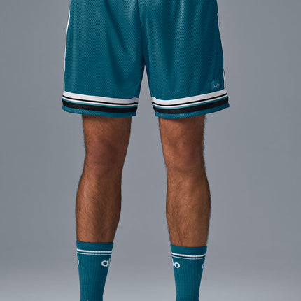 alo Men's 7" Key Mesh Basketball Short - Oceanic Teal
