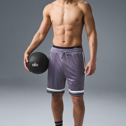 alo Men's 7" Key Mesh Basketball Short - Italian Plum