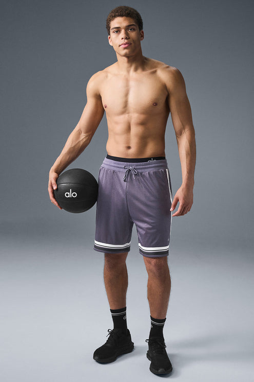 alo Men's 7" Key Mesh Basketball Short - Italian Plum