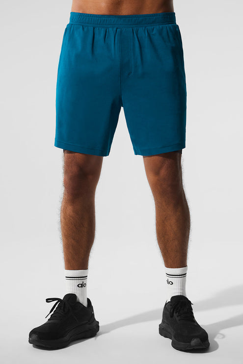 alo Men's Conquer React 2-In-1 Performance Short - Eclipse Blue/Black