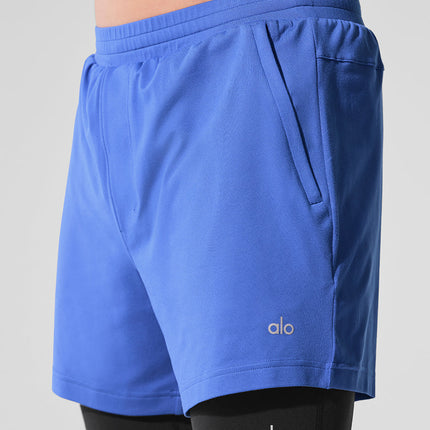 alo Men's Conquer React 2-In-1 Performance Short - Marathon Blue/Black