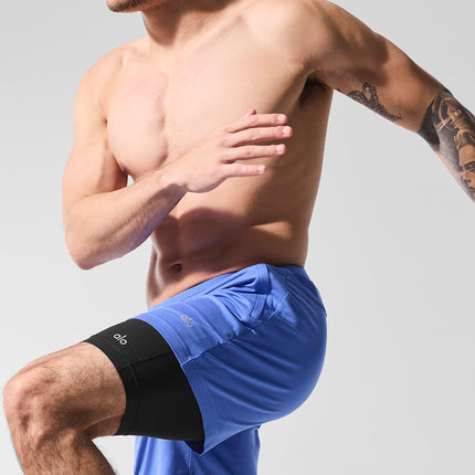 alo Men's Conquer React 2-In-1 Performance Short - Marathon Blue/Black