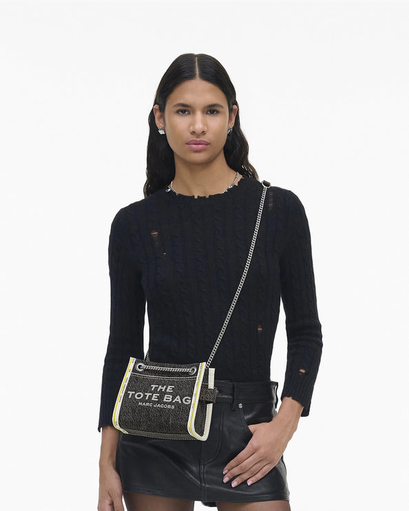 Marc Jacobs Women's The Denim Chain Crossbody Tote Bag Black Wash