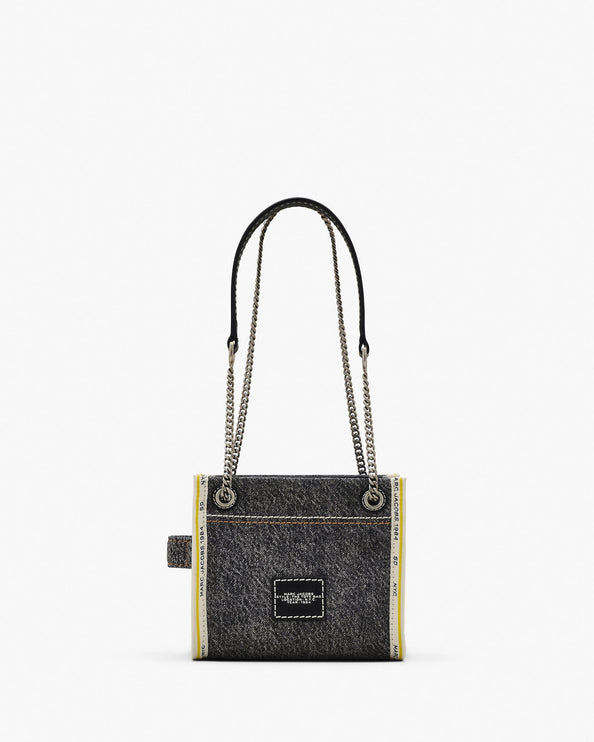 Marc Jacobs Women's The Denim Chain Crossbody Tote Bag Black Wash