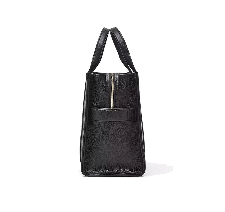 Marc Jacobs Women's The Leather Medium Tote Bag Black - Ready to Ship