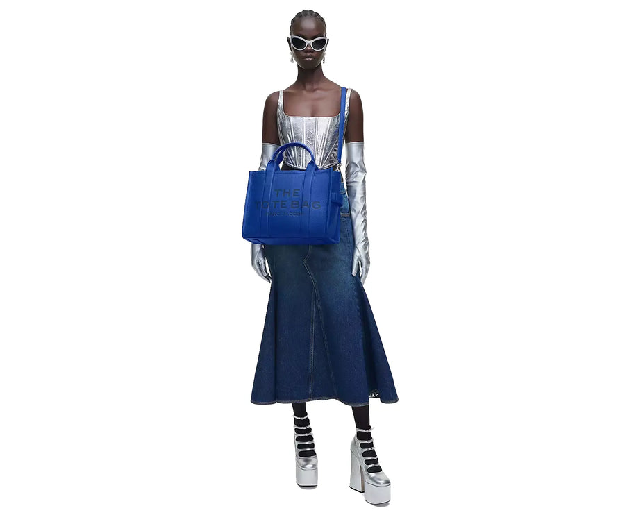 Marc Jacobs Women's The Leather Medium Tote Bag Cobalt