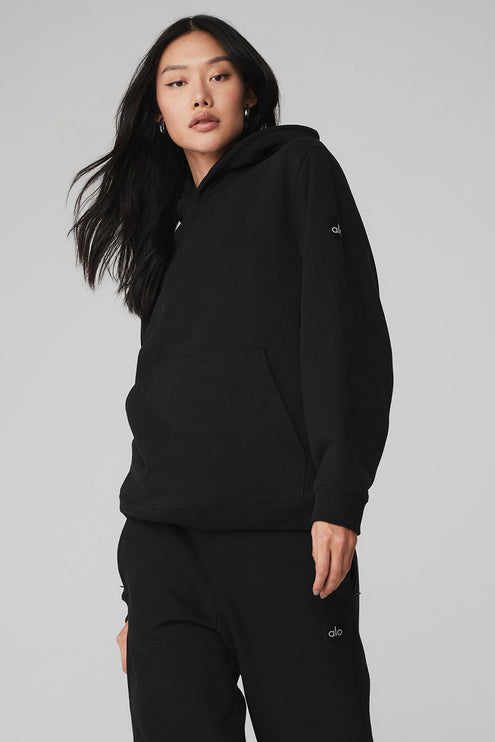 alo Women's Renown Heavy Weight Hoodie - Black