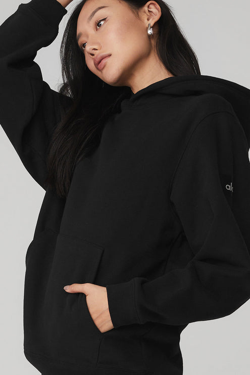 alo Women's Renown Heavy Weight Hoodie - Black