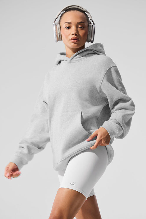 alo Women's Renown Heavy Weight Hoodie - Athletic Heather Grey