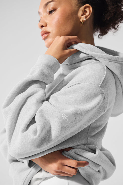 alo Women's Renown Heavy Weight Hoodie - Athletic Heather Grey