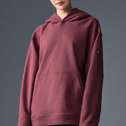 alo Women's Renown Heavy Weight Hoodie - Burgundy Truffle