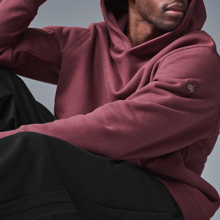 alo Men's Renown Heavy Weight Hoodie - Burgundy Truffle