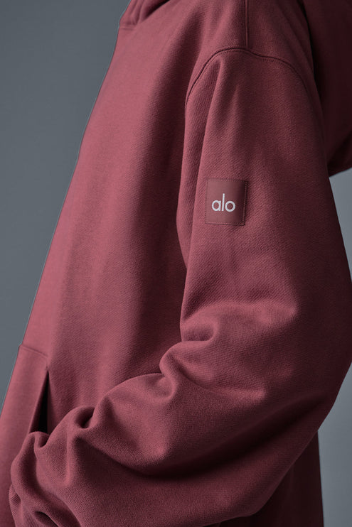 alo Women's Renown Heavy Weight Hoodie - Burgundy Truffle