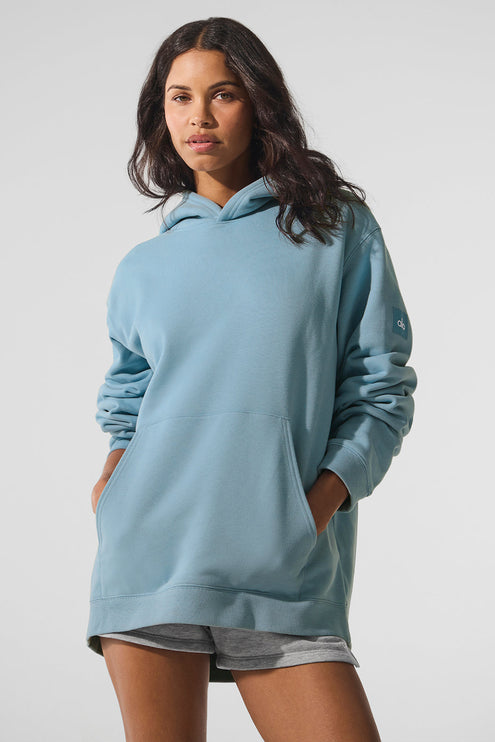 alo Women's Renown Heavy Weight Hoodie - Celestial Blue