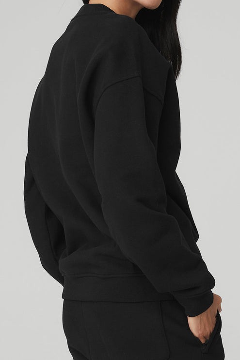 alo Women's Renown Heavy Weight Crew Neck Pullover - Black