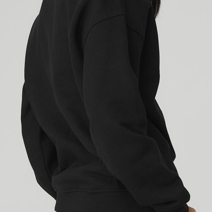 alo Women's Renown Heavy Weight Crew Neck Pullover - Black
