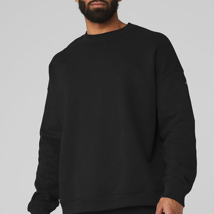 alo Men's Renown Heavy Weight Crew Neck Pullover - Black