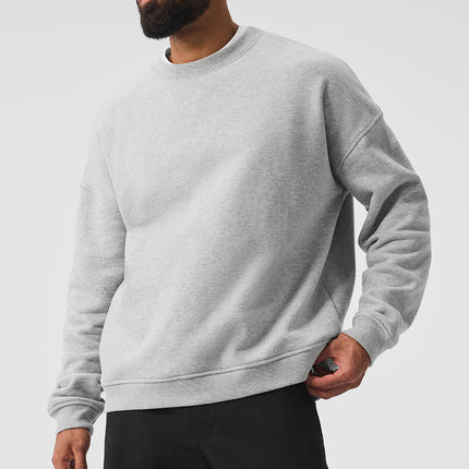 alo Men's Renown Heavy Weight Crew Neck Pullover - Athletic Heather Grey