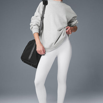 alo Women's Renown Heavy Weight Crew Neck Pullover - Athletic Heather Grey