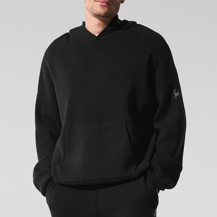 alo Men's Scholar Hooded Sweater - Black