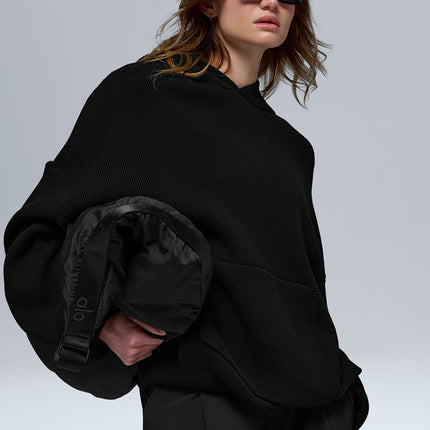 alo Women's Scholar Hooded Sweater - Black