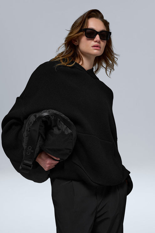 alo Women's Scholar Hooded Sweater - Black